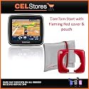 TomTom Start UK & RoI Satellite Navigation System - Bundle - including Flaming Red skin & Pouch