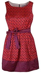 Petite Polka Dot Print Belted  Dress