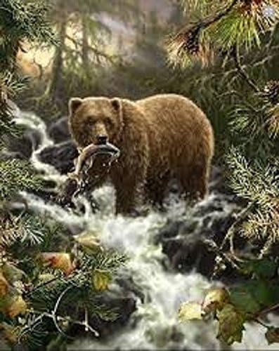 Super Soft Fuzzy Fur Warm Heritage Grizzly Gorge Blanket 50 X 60 inches