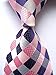 Secdtie Men's Classic Checks Purple Jacquard Woven Silk Tie Business Necktie