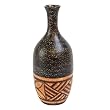 Handmade Terracotta Vase Brown With Tribal Band Motif