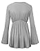 MBJ Womens V Neck Long Sleeve Empire Waist Tunic Top - Made in USA