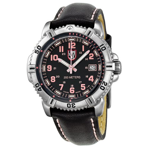 Luminox Colormark Black Dial Stainless Steel Black Leather Ladies Watch A.7261