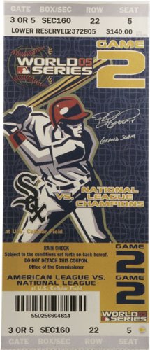 Paul Konerko Chicago White Sox - 2005 WS GM 2 - Autographed Mega Ticket with GS Inscription