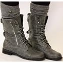 Womens Lace up Ankle Military Worker Boots Size 3-8