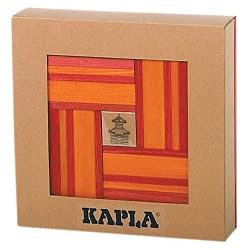 KAPLA 40 Piece Red & Orange Block Set With Book