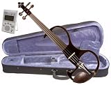 Music Basics Electric Violin with Free Tuner - 4/4 Size - Black (VLN-E40-Black 4/4)