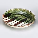 波形オリベ太トクサ3.0皿　[織部] 【美濃焼　小皿】