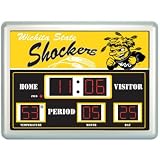 Wichita State Shockers NCAA Scoreboard Clock & Thermometer (14