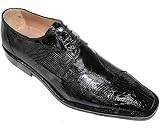 David Eden Mens Stylish Crocodile/Lizard Skin Lace-up Shoes Lexington in Black