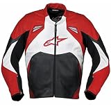 Alpinestars SMK Men's Leather Road Race Motorcycle Jacket - Color: Red, Size: 56
