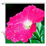 Shower Curtain Waterproof Polyester Fabric with Hooks for Home Decor (66x72inch) Dear Xie Morning Glory Green Design In