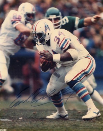 Earl Campbell Autographed/Hand Signed Houston Oilers Football 8x10 Photo