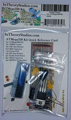 1pc ATMega328 Kit, including crystal, led, capacitors, resistors, power regulator, push button switch