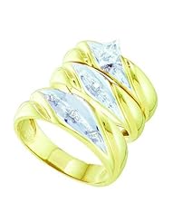 0.15CT CENTER MARQUISE DIAMOND TRIO SET