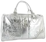 51yl4ms7HvL. SL160  CHRISTIAN AUDIGIER Ed Hardy Womens Handbag Satchel Metallic Leather Purse Bag Silver Reviews