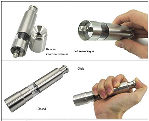 Sleek Home - Stainless Steel Spring Action Salt and Pepper Grinder Set