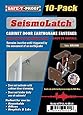 SeismoLatch Automatic Earthquake Activated Cabinet Latch, Brown, 10-Pack