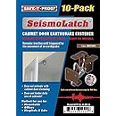 SeismoLatch Automatic Earthquake Activated Cabinet Latch, Brown, 10-Pack