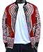 Makkrom Men's Long Sleeve Floral Dashiki Zippered Jacket