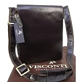 Groe braune Organizer-Umhngetasche aus Leder von Visconti 18410 - GRE B 25 H 30 T 7 cm 