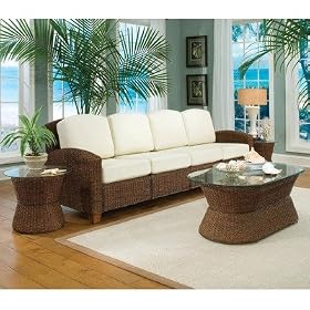 Cabana Banana 4 Section Sofa Living Room Set in Cocoa by Home Styles