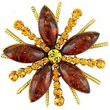 Golden Brown Five Point Studded Pin Brooch
