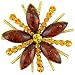 Jewelry : Golden Brown Five Point Studded Pin Brooch