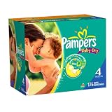 Pampers Baby Dry Diapers Economy Plus Pack, Size 4, 176 Count