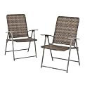 Wicker Closed Weave Folding Chair – Set of 2