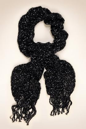 Open Knit Ruffle Scarf