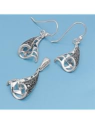 Sterling Silver Sets With Cubic Zirconia