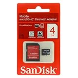 SanDisk Flash 4 GB SDHC Flash Memory Card SDSDQM-004G, Black