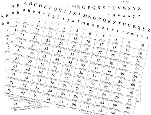 English/Spanish Counting Chart 1-100 (with Alphabet) - 3 PACK