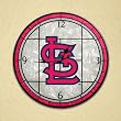St. Louis Cardinals 12in Art Glass Clock MLB Baseball Fan Shop Sports Team Merchandise