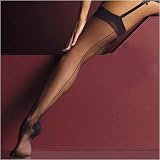 Silvermoon Women's Thigh High Cuban Heel Stockings