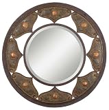 Chimalli round metal wall mirror