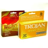 Trojan Trustex Intense Ribbed Lubricated Latex Condoms, 12-Count (Pack of 2)