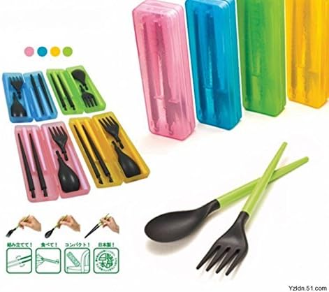 1 Set Healthy Portable Travel Plastic Cutlery Set with Trendy Case Tableware (Random Colour)