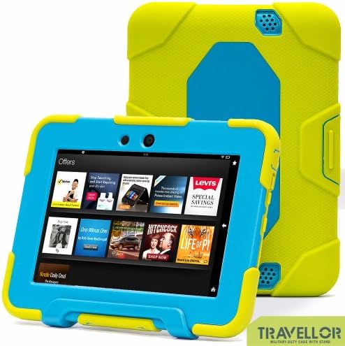 New Hot Item High Quality Kindle Fire HD 7"Cover Case Slim Fit Silicone Plastic Dual Protective Back Cover Kid Proof Case Standing Case for Amazon Kindle Fire HD 7 Inch(will Only Fit Kindle Fire HD 7"Previous Generation)-multiple Color Options (Light Green/Light Blue)