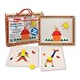 Melissa & Doug Deluxe Wooden Magnetic Pattern Blocks Set