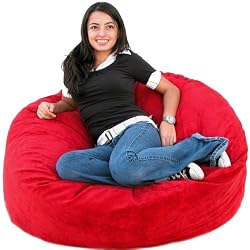 3-feet Cinnabar Cozy Sac Bean Bag Chair Love Seat