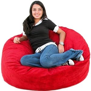 3-feet Cinnabar Cozy Sac Bean Bag Chair Love Seat