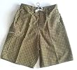 Mens Houndstooth Swim Trunks with Elastic Waist, 2 Front Slash Pockets, Side Cargo Pockets. Faux Fly Front, Mesh lined. Olive Check Size s S-XL
