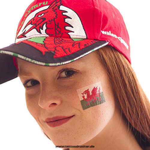 25 x Wales Fan Tattoo Fahne – EM 2016 Fanartikel – The Red Dragon – Y Ddraig Goch (25)