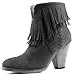 DailyShoes Women's Double Fringe High Top Ankle Booties High Heel Western Cowboy Boot
