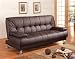 Coaster Futon Sofa Bed with Removable Arm Rests, Brown Vinyl