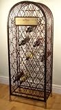 59 Bottle Wrought Iron Effect Wine Rack With Door