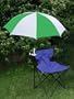 Kelly Green/White Clamp On Chair Umbrella for Aluminum or Canvas Folding Chairs