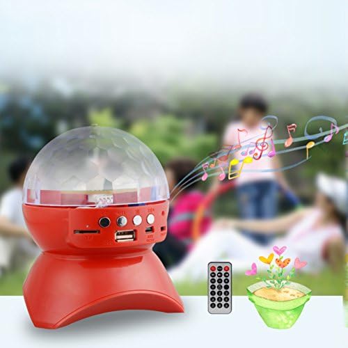 WJLING USB Bluetooth RGB Crystal Magic COLOR LED Disco Light,FM Radio,MP3/support TF card/Micro SD card and USB input LED Night Light(RED)